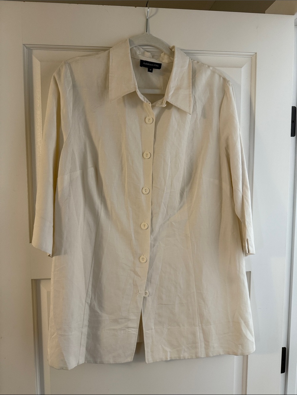 Addition-Elle Cream Button Down Blouse
